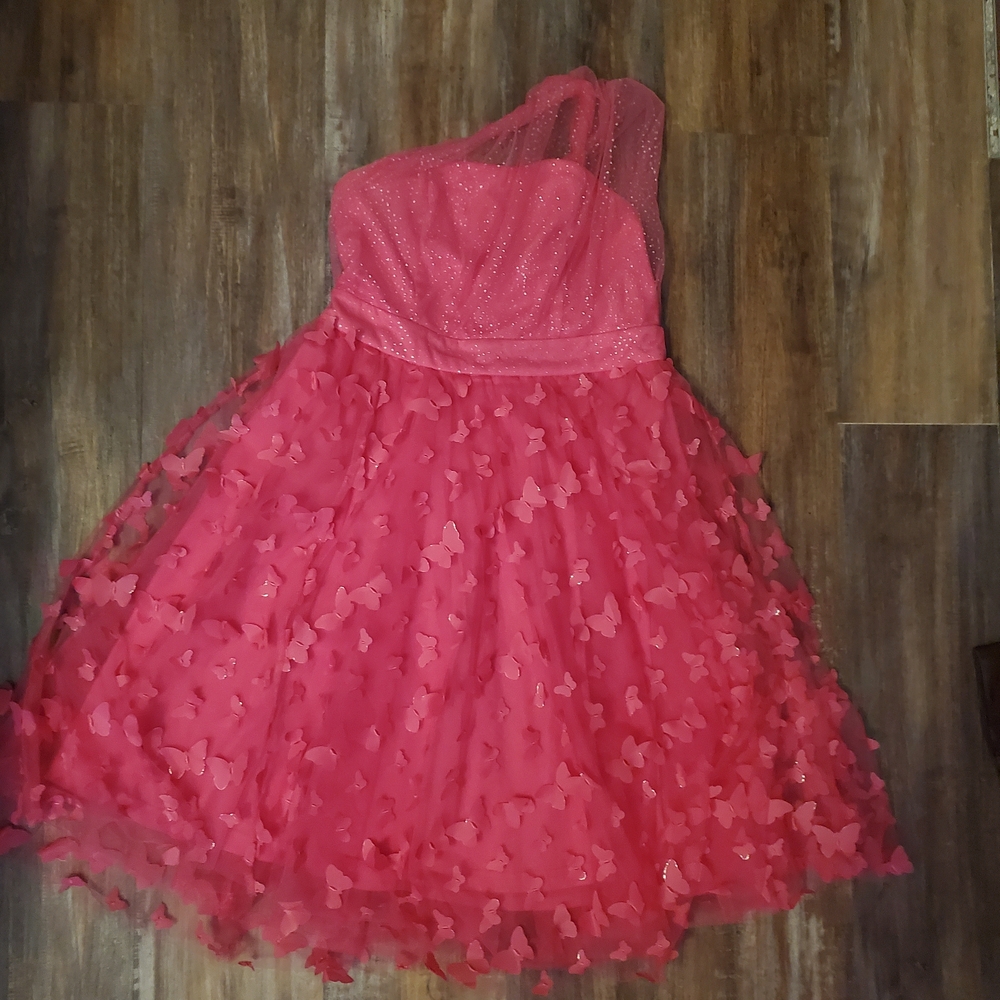 Pink One Shoulder Dress